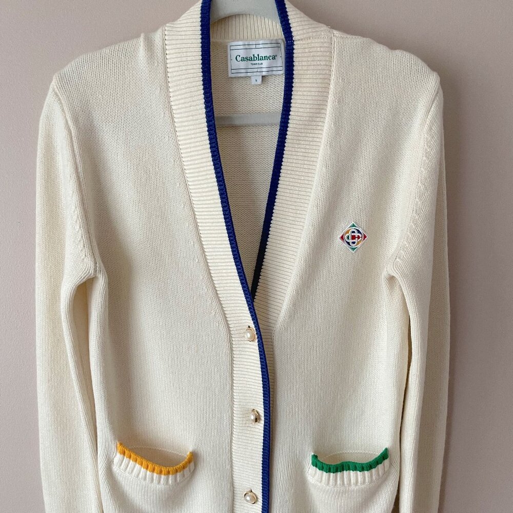 Casablanca Merino Wool & Cashmere Cardigan Size S (Nordstrom Exclusive)